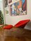 Roter und verchromter Diamond Chair mit Ottomane von Harry Bertoia für Knoll, 2er Set 5