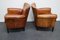 Club chair vintage in pelle color cognac, Olanda, set di 2, Immagine 3