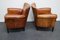 Vintage Dutch Cognac Colored Leather Club Chairs, Set of 2 3