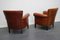 Vintage Dutch Cognac Colored Leather Club Chairs, Set of 2 7