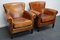 Vintage Dutch Cognac Colored Leather Club Chairs, Set of 2 5
