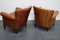 Club chair vintage in pelle color cognac, Olanda, set di 2, Immagine 6