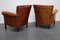 Vintage Dutch Cognac Colored Leather Club Chairs, Set of 2 8