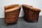 Vintage Dutch Cognac Colored Leather Club Chairs, Set of 2, Image 5