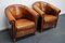 Vintage Dutch Cognac Colored Leather Club Chairs, Set of 2 4