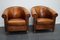 Club chair vintage in pelle color cognac, Olanda, set di 2, Immagine 2