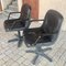 Black Leather Office Chairs, Set of 2 3