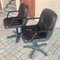 Chaises de Bureau en Cuir Noir, Set de 2 3