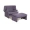 Maralunga Purple Armchair and Ottoman from Cassina, Set of 2, Image 1