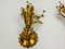 Golden Florentine Flower Shape Wall Lamps by Banci, Italy, 1970s, Set of 2 8