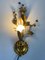 Golden Florentine Flower Shape Wall Lamps by Banci, Italy, 1970s, Set of 2, Image 5