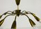 Lámpara de araña Sputnik italiana de latón de 10 brazos de Arredoluce, años 50, Imagen 6