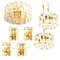Palazzo Light Fixtures in Gilt Brass and Glass by J. T. Kalmar, 1970s, Set of 7 1