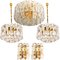Palazzo Light Fixtures in Gilt Brass and Glass by J. T. Kalmar, 1970s, Set of 7 5