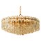 Large Palazzo Chandelier in Gilt Brass and Glass from Kalmar, Austria, 1970s 1