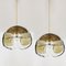 Murano Pendant Lights in Amber Glass and Brass, 1970s, Set of 2 2