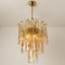 Brass Clear and Amber Spiral Glass Chandelier from Doria, 1970s 2