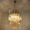 Brass Clear and Amber Spiral Glass Chandelier from Doria, 1970s 8