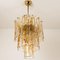 Brass Clear and Amber Spiral Glass Chandelier from Doria, 1970s, Image 6