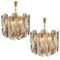Large Chandeliers in Citrus Swirl Smoked Glass from Kalmar, Austria, 1969, Set of 2 3