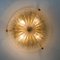 Thick Massive Handmade Glass Brass Flush Mount, 1960 14