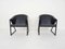 Black Metal and Leather Lounge Chairs by Jouko Jarvisalo for Inno, Finland, 1980s, Set of 2 1