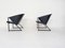 Black Metal and Leather Lounge Chairs by Jouko Jarvisalo for Inno, Finland, 1980s, Set of 2 6