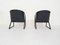 Black Metal and Leather Lounge Chairs by Jouko Jarvisalo for Inno, Finland, 1980s, Set of 2 7