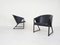 Black Metal and Leather Lounge Chairs by Jouko Jarvisalo for Inno, Finland, 1980s, Set of 2 4