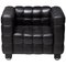 Black Leather Kubus Club Chair by Josef Hoffmann, Image 1
