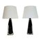 Black Glass RD1323 Table Lamp by Carl Fagerlund for Orrefors, Sweden, 1960s, Set of 2 1