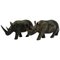 Rhinos Vintage en Bois, 1940s, Set de 2 1