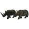Rinoceronte vintage de madera, años 40. Juego de 2, Imagen 1