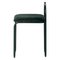 Anthrazitfarbener minimalistischer Stuhl aus Samt & Gold 11