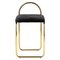 Anthrazitfarbener minimalistischer Stuhl aus Samt & Gold 2