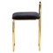 Anthrazitfarbener minimalistischer Stuhl aus Samt & Gold 3