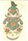 Jarrones de porcelana, finales del siglo XIX, tinta original y acuarela, Imagen 1