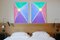 Pastel Tones, Pyramid Diptych, Acrylic Painting on Paper, 2021, Image 8