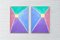 Pastel Tones, Pyramid Diptych, Peinture Acrylique sur Papier, 2021 3