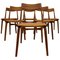 Mid-Century Teak and Leather Boomerang Chairs by Alfred Christiansen, Set of 6 1