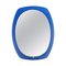 Ovaler Mid-Century Spiegel aus Blauem Glas, Italien, 1960 1