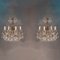 Lustres Style Louis XV Vintage en Cristal à 8 Branches, Set de 2 1