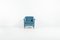 Mid-Century Swedish Modern Blue Velvet Lounge Chair, 1950s, Image 6
