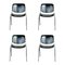Black Lacquered Castelli Dsc 106 Stacking Chairs by Giancarlo Piretti, Set of 4 1