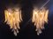 Italienische Murano Glas Wandlampen mit Caramel & Lattimo Glasblättern, 1988, 2er Set 7