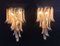 Italian Murano Glass Sconces with Caramel & Lattimo Glass Petals, 1988, Set of 2 5