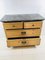 Antique Pine Farmhouse Chest of Drawers with Marble Top, 1920s 3