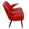 English Red Leather Armchair, 1950s, Image 4