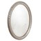 Französischer Ovaler Spiegel mit Silberblattrahmen, 1800er 1