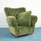 Vintage Wood & Green Velvet Lounge Chairs, 1950s, Set of 2 2